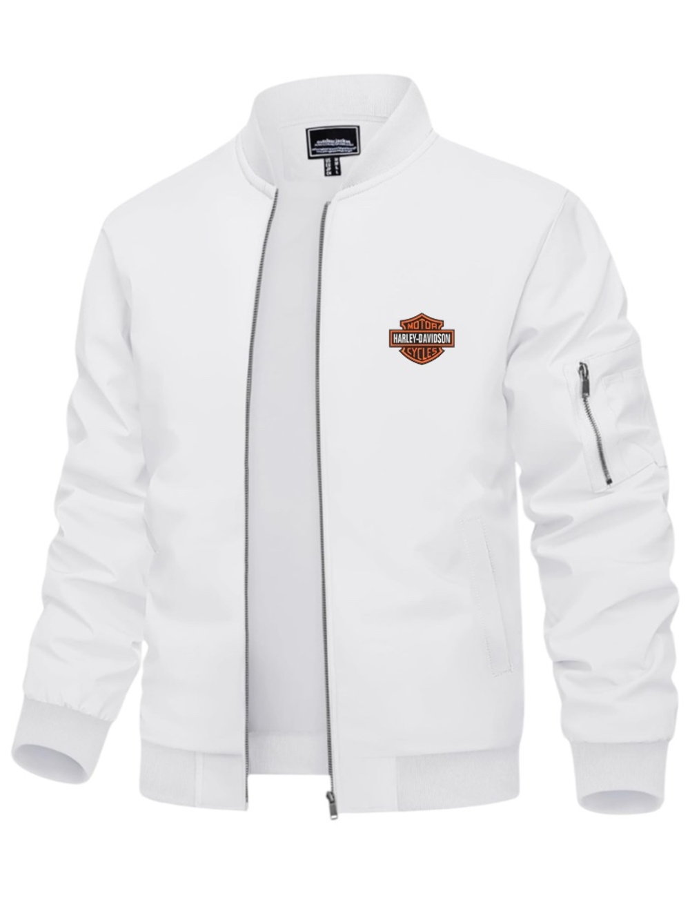 Men’s Harley-Davidson Embroidered Lightweight Bomber Jacket White